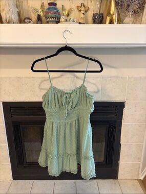 Francesca's Collections Light Mint Green Spaghetti Strap Mini Dress
